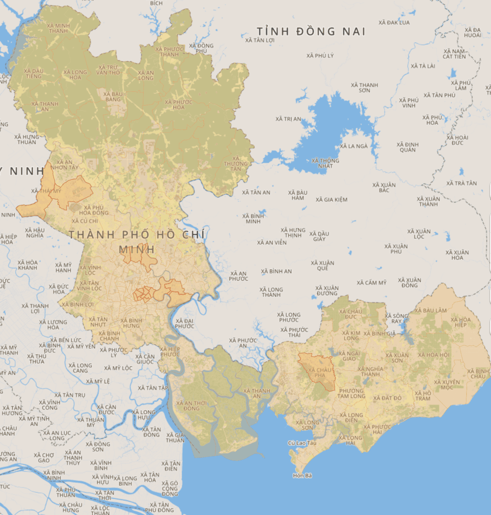 Chi tiết bản đồ TPHCM sau sáp nhập đơn vị hành chính. Nguồn: Website https://bando.tphcm.gov.vn/